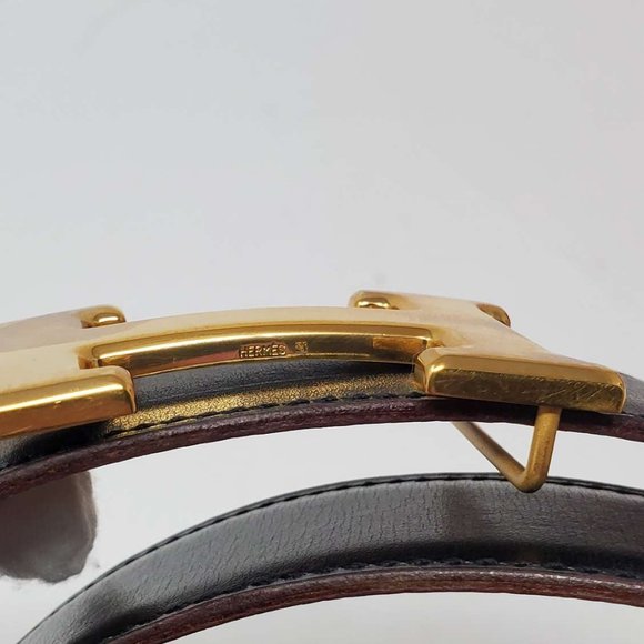 Auth Hermes H Constance Reversible Goldtone Belt main image 9